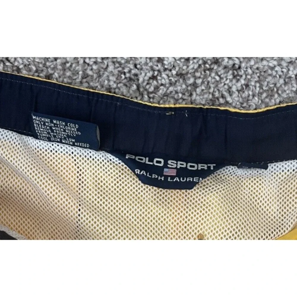 Polo Sport Ralph Lauren‎ Swim Trunks Men's Medium Yellow Lined 8